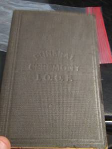 lot 810 image: INDEPENDENT ORDER OF ODD FELLOWS FUNERAL CEREMONY 1.0.0 F. BOOK .