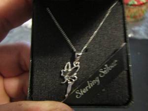 lot 880 image: STERLING SILVER TINKER BELL NECKLACE
