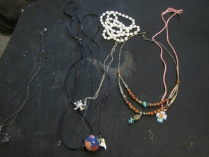 lot 832 image: NECKLACE LOT -  BEADED, GLOBE, CROSS, PLUS