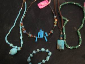 lot 837 image: TURQUISE NECKLACES  QTY 4  & BRACELET