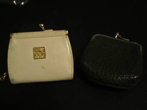 lot 801 image: 2 COIN PURSES -  WHITE ONE IS BY ANNE KLEIN