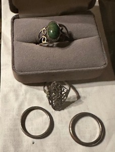 lot 889 image: RINGS  QTY OF 4  - SOME ARE STERLING