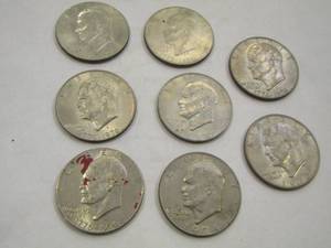 lot 897 image: EISENHOWER DOLLARS - 1971, 1972, 1974, 1776-1976 X 5  8 TOTAL X$$$