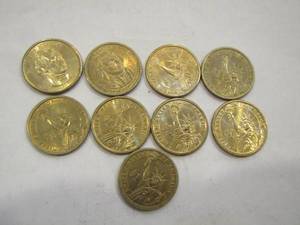 lot 901 image: GOLD DOLLARS   QTY 9   X $$