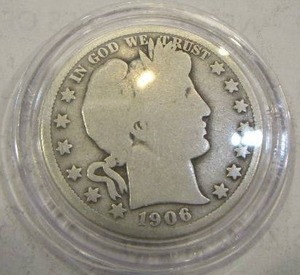 lot 911 image: 1906 BARBER HALF DOLLARS