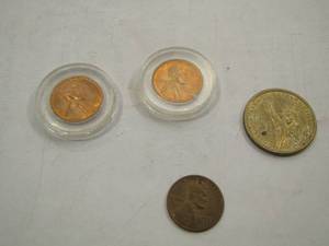 lot 932 image: ULYSSES GRANT  GOLD $1 COIN , WHEAT PENNY 1951, 1960 & 1962 PENNY