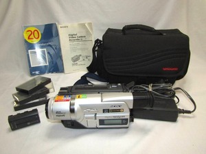 lot 103 image: Sony Digital Handycam video cassette recording camera, includes case, 2 batteries, cassettes, and more