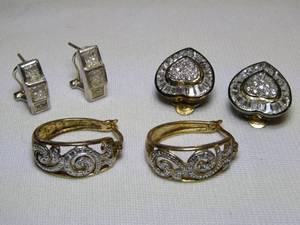 lot 98 image: 3 Sets of .925 silver earrings