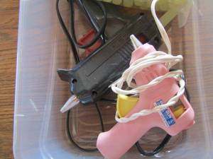 lot 56 image: Hot glue guns qty 2 plus bags of glue sticks