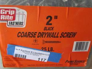 lot 117 image: 2 Black coarse drywall screws