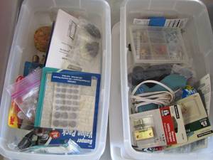 lot 128 image: Hinges- hooks- screws- Bumpers plus more