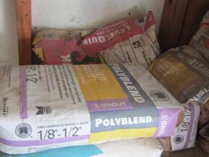 lot 138 image: Polyblend grout new and used
