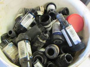 lot 212 image: bucket of sprinkler heads qty 20 plus