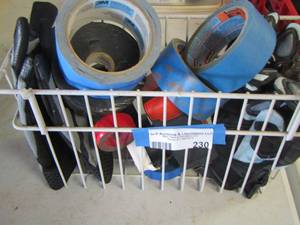 lot 230 image: Tape- gloves- BD auto tape measure