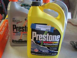 lot 249 image: Prestone antifreeze coolant  qty 3 one is used