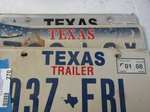 lot 270 image: Texas license plates