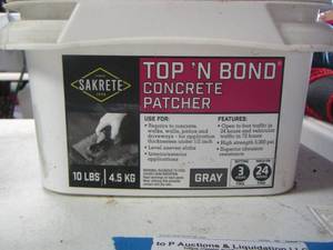 lot 295 image: Top N bond concrete patcher 10 lbs. unopened