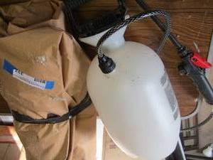 lot 332 image: Tan drop cloth tarp- yard sprayer
