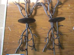 lot 348 image: 2 stem design candle holders