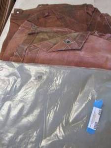 lot 446 image: 2 wax canvas tarps - drop cloth