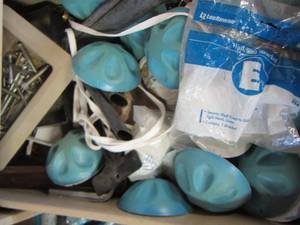 lot 476 image: wall brackets,  blue rubber stops  plus