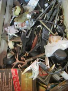 lot 480 image: Large bolt - shelving pieces- caster wheels and more