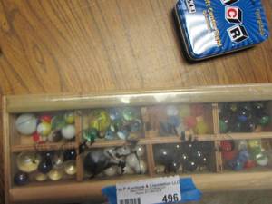 lot 496 image: Authentic American marbles collections- the original LCR dice game