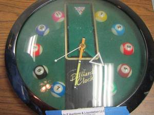 lot 536 image: Billards wall clock pool table