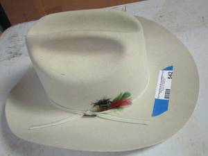 lot 542 image: Resistol Cowboy hat  STYLE -CATTLEMANS  A4031   SILVER BELLY,  SIZ E 7 14