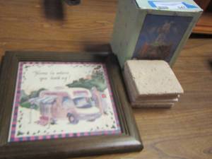 lot 547 image: coasters-small art- water globe- musical bunnies