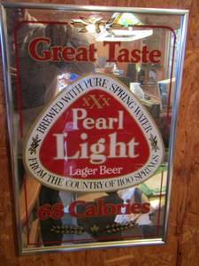 lot 579 image: Great taste pearl beer sign 1812 12