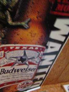 lot 27 image: Budweiser Texas lizard beer sign