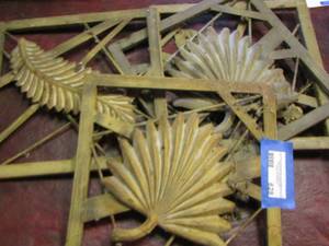 lot 628 image: metal leaf wall art qty 4