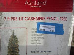 lot 634 image: Ashland 7ft pre lit Christmas tree pencil size