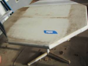 lot 655 image: Hexagon shape patio table , sides do let down