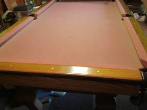 lot 4 image: Very nice sturdy pool table comes with protectant cover and balls size unknown at time