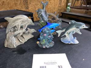 lot 62 image: Dolphin figurines
