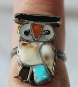 lot 181 image: Native American Handmade Owl Ring