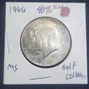 lot 8 image: 40 Percent 1966 Kennedy Half Dollar