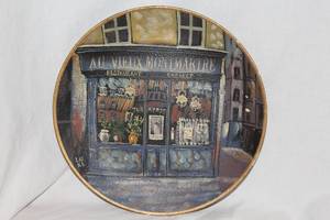 lot 205 image: Ceramic Blue Storefront Display Plate