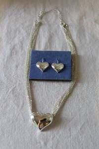 lot 208 image: Avon Heart Necklace and Earring Set