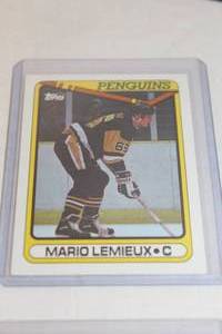 lot 222 image: Rare 1990 Bowman Tiffany NHL #175 Mario Lemieux Trading Card