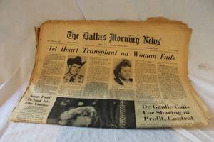 lot 260 image: June 8th, 1968 Dallas Morning News Newspaper