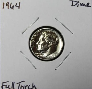 lot 30 image: 1964 Roosevelt Dime Full Torch
