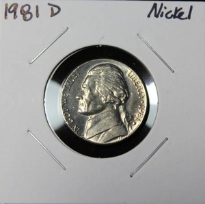 lot 32 image: 1981 D Jefferson Nickel