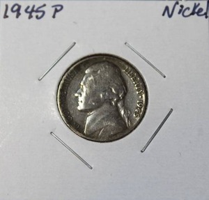 lot 46 image: 35 Percent Silver 1945 P War Time Nickel