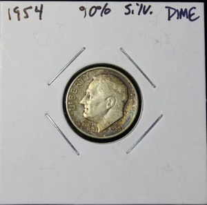 lot 96 image: 90 Percent Silver 1954 Roosevelt Dime