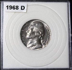 lot 98 image: 1968 D Jefferson Nickel