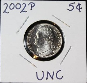 lot 112 image: 2002 P Jefferson Nickel