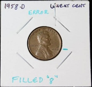 lot 113 image: ERROR 1958 D Wheat Cent